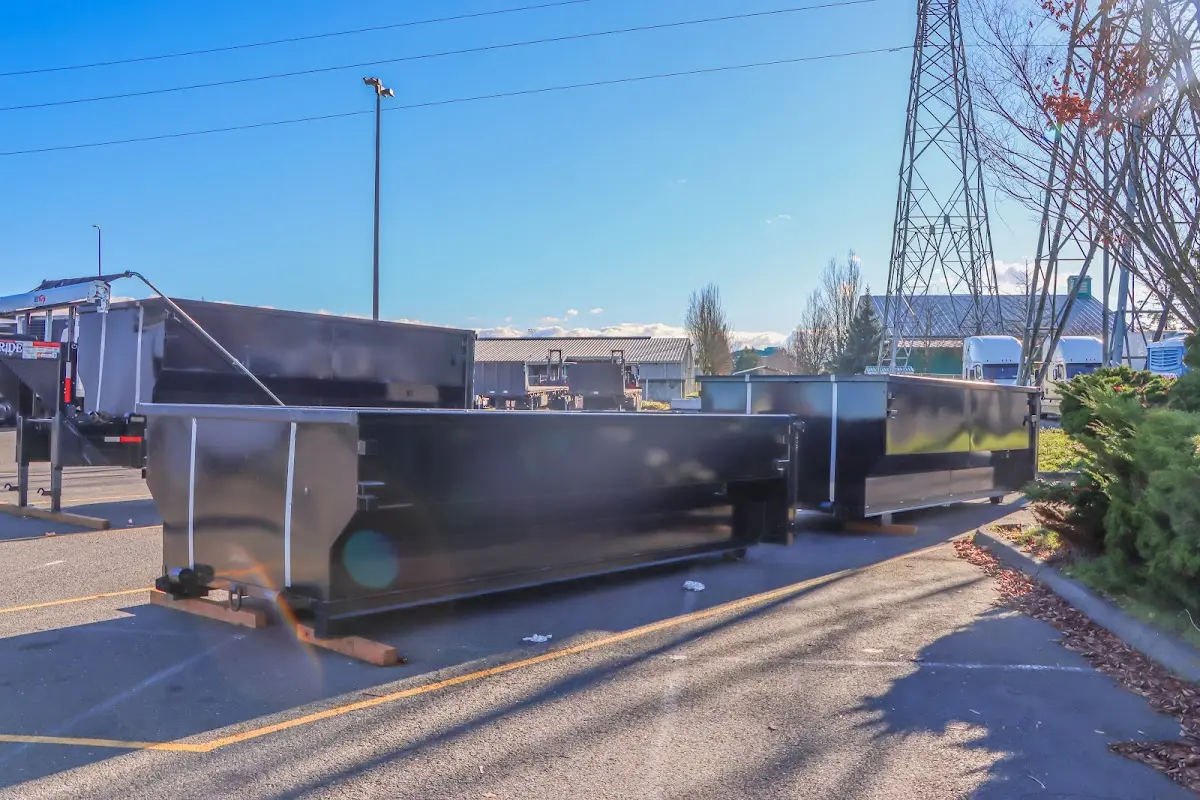 Roll-off dumpster ready for waste disposal at job site for Roofing Dumpster Rental in Orchard Homes